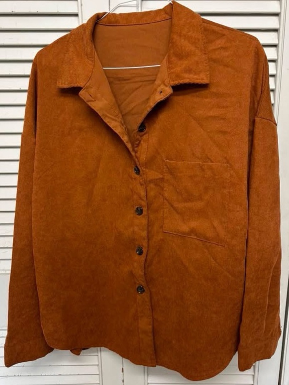 Women’s Rust Corduroy Button-Up Jacket